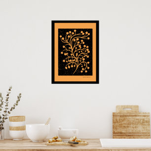 Poster Ligne Jardin de Minuit Doré Ambré
