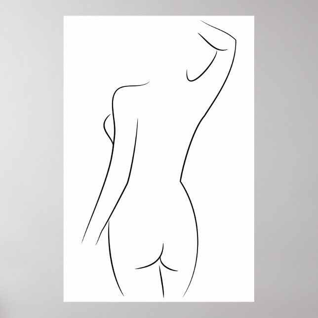 Poster Ligne minimaliste Art Femme Corps Illustration mod (Devant)