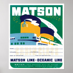 Poster Ligne océanique Matson