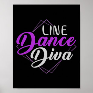 Poster Ligne Patriotique Danse Diva Femmes Ligne Cadeau D