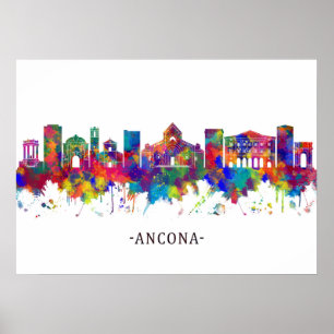 Poster Ligne Skyline Ancône Italie