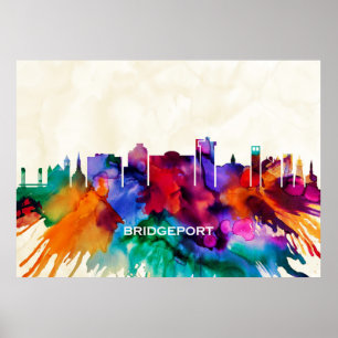 Poster Ligne Skyline Bridgeport