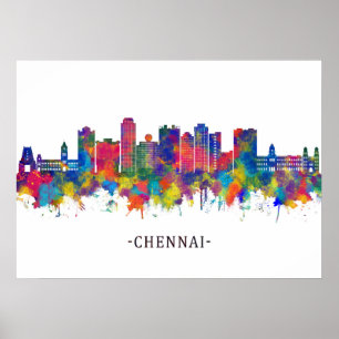 Poster Ligne Skyline Chennai India