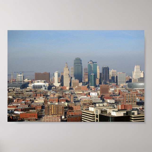 Poster Ligne Skyline de Kansas City (Devant)
