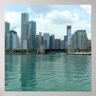 Poster Ligne Skyline Illinois