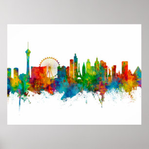 Poster Ligne Skyline Las Vegas Nevada