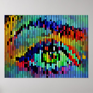 Poster Lignes Abstraites géométriques femmes oeil Art ori