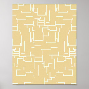 Poster Lignes Abstraites Minimalistes Jaunes
