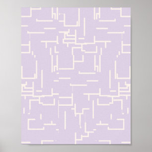 Poster Lignes Abstraites minimalistes Pastel Purple