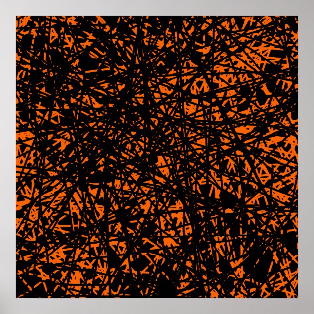 Poster Lignes Abstraites - Orange (Devant)