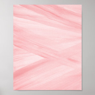 Poster Lignes Abstraites rose pâle Pinceau