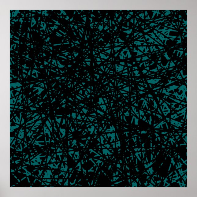Poster Lignes Abstraites - Vert mousse (Devant)