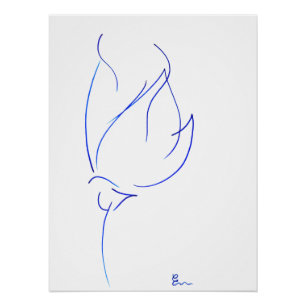 Poster Lignes bleues 6