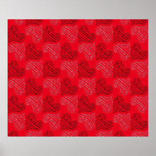 Poster Lignes cardiaques alternatives en noir et blanc su