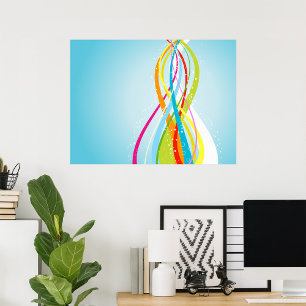 Poster Lignes de couleurs arc-en-ciel