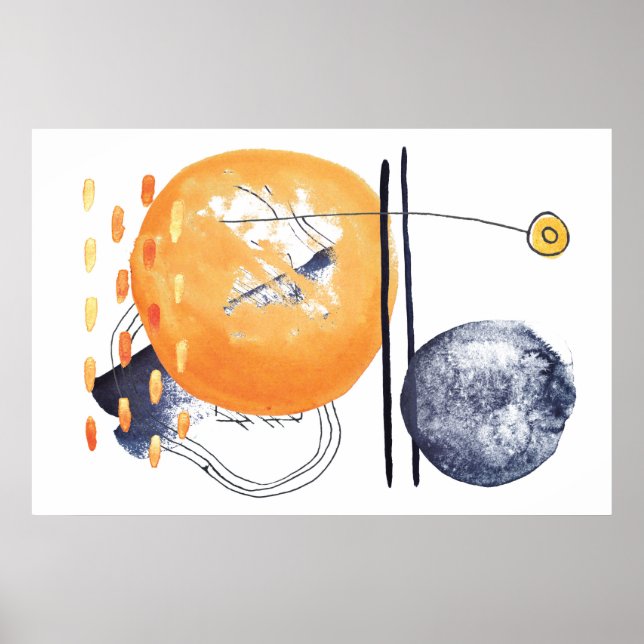 Poster Lignes de formes géométriques Abstraites modernes (Devant)