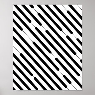 Poster Lignes de hachage noir diagonale