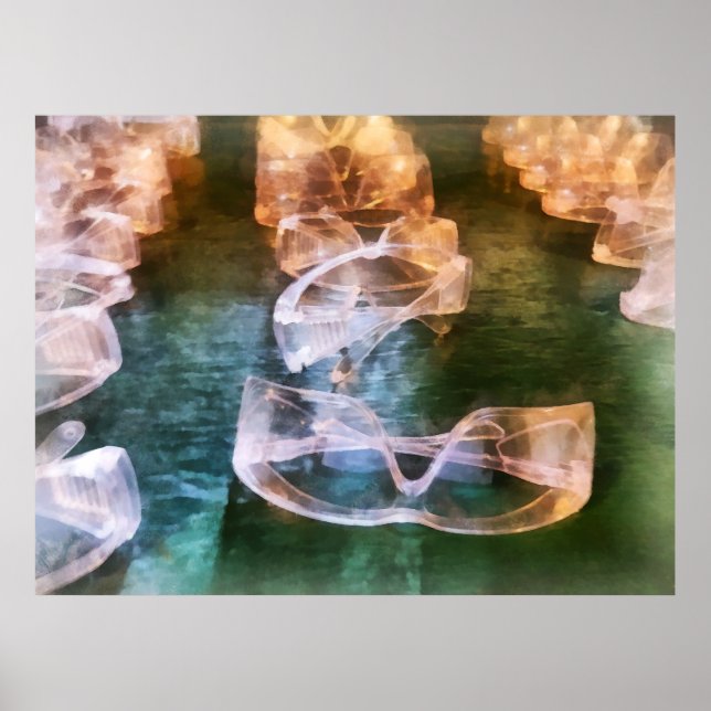 Poster Lignes de lunettes de sécurité (Devant)