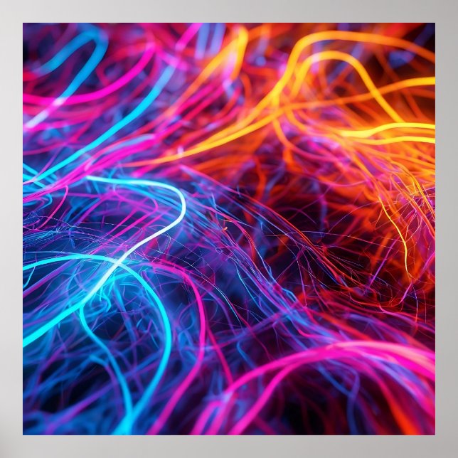 Poster Lignes de néon (Devant)