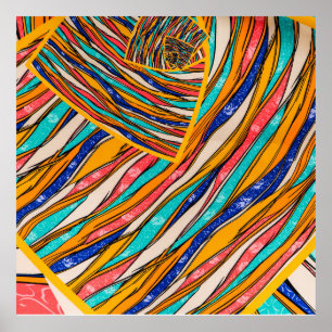 Poster Lignes de verrouillage colorées