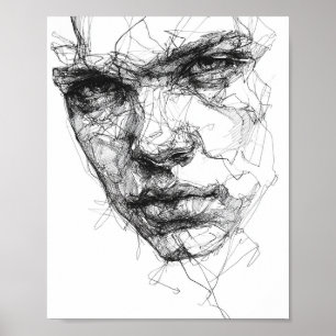 Poster Lignes d'un regard fracturé