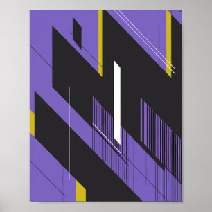 Poster Lignes dynamiques et couleurs contrastées