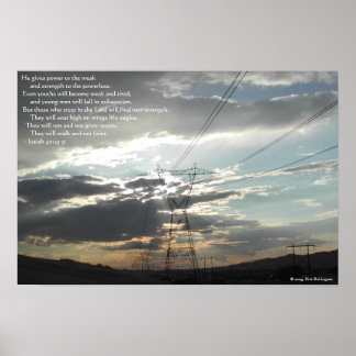 Poster Lignes électriques — Ésaïe 40:29-31