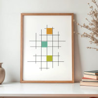 Lignes et Carré du milieu du siècle moderne coloré