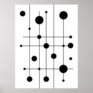 Poster Lignes et cercles géométriques modernes Art | Mini