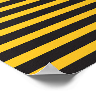 Poster Lignes géométriques horizontales jaunes noires Abe