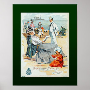 Poster Lignes Hambourg-Amerika~SS Victoria Luise~Children