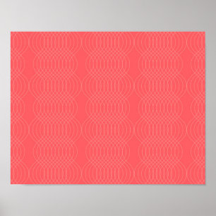 Poster Lignes ondulées élégantes, simples, rouges, modern