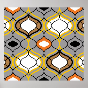 Poster Lignes ondulées, motif géométrique transparent.