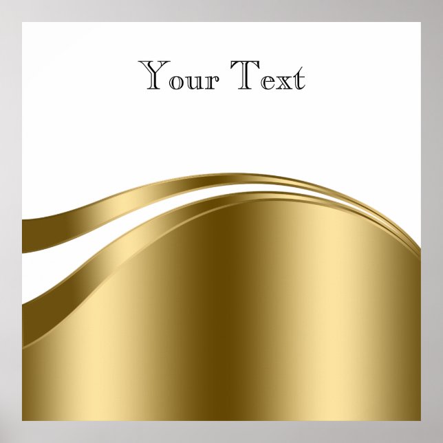 Poster Lignes or et blanc (Devant)