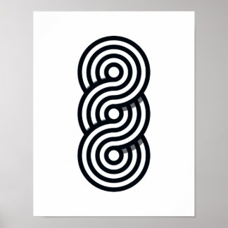 Poster Lignes parallèles Art Print - Ligne noire et blanc