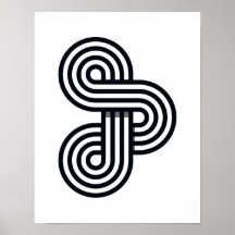 Lignes parallèles Art Print - Ligne noire et blanc