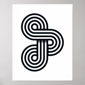 Poster Lignes parallèles Art Print - Ligne noire et blanc