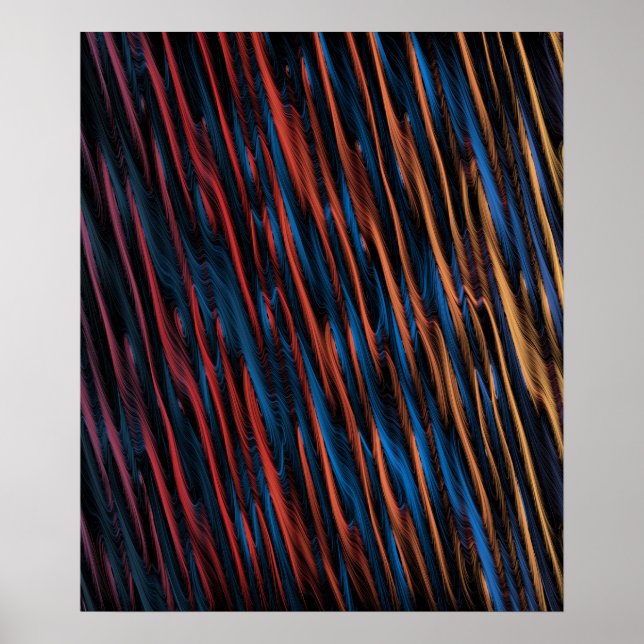 Poster Lignes soyeuses abstraites  (Devant)