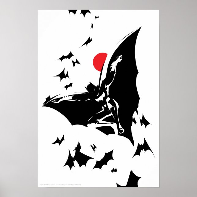 Poster Ligue de Justice | Batman dans le nuage de chauves (Devant)