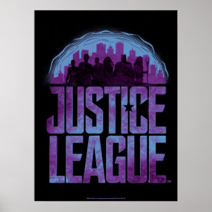Poster Ligue de Justice   Justice League City Silhouette
