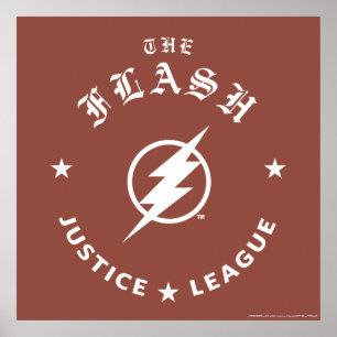 Poster Ligue de Justice   L'Emblème Flash Retro Lightning