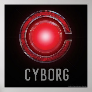 Poster Ligue de Justice   Symbole Cyborg brillant