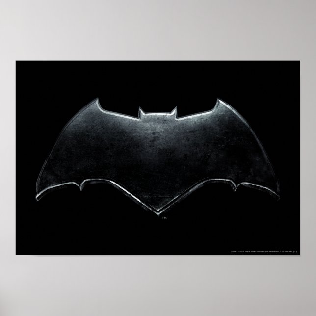 Poster Ligue de Justice | Symbole de batman métallique (Devant)