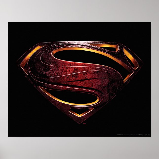 Poster Ligue de Justice | Symbole de superman métallique (Devant)