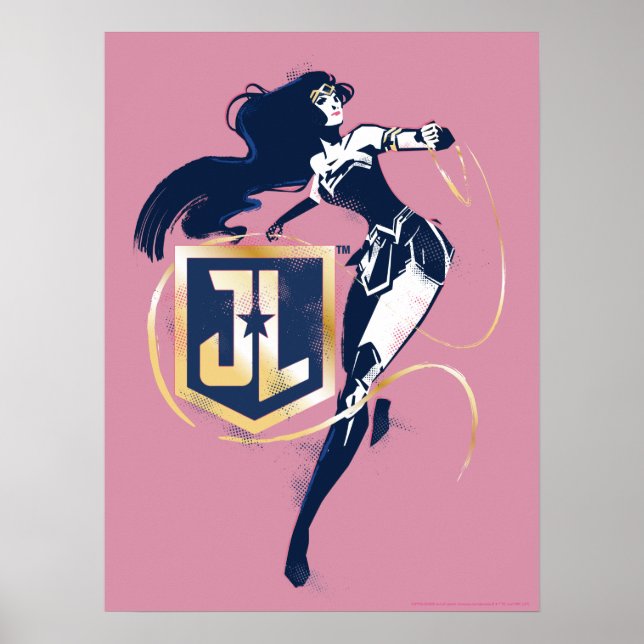 Poster Ligue de Justice | Wonder Woman & JL Icon Pop Art (Devant)