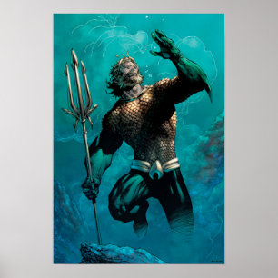 Poster Ligue Justice #10 Aquaman Noyé Variant de Terre