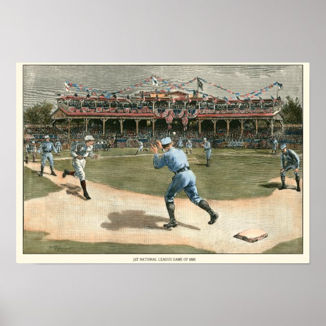 Poster Ligue nationale de baseball 1886 (Devant)
