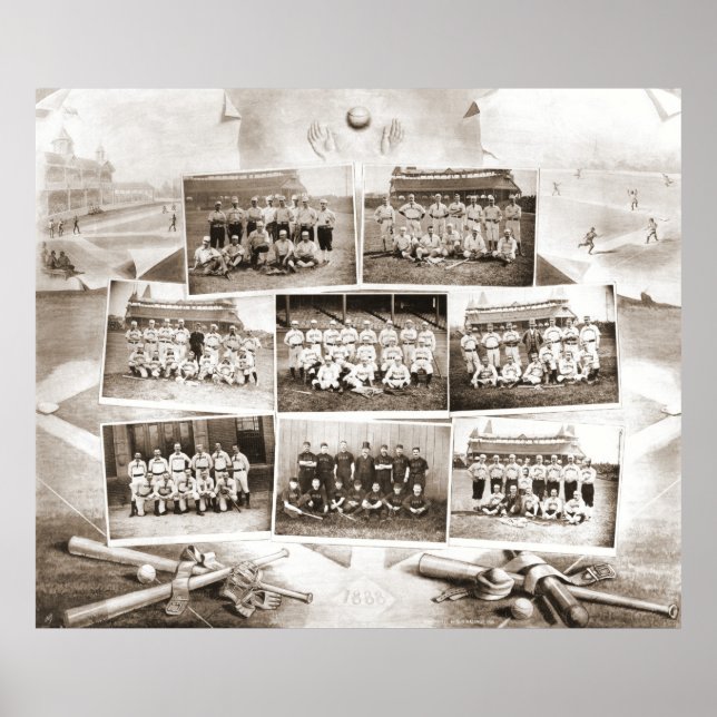 Poster Ligue nationale de baseball 1888 (Devant)