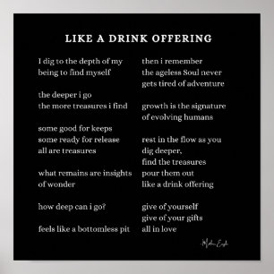 Poster Like A Drink Offre d'encouragement poème poésie
