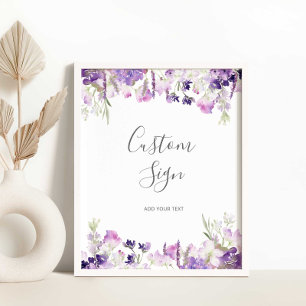 Poster Lilac lavande fleurs sauvages personnalisés